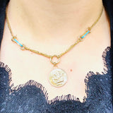 Talasim - Enameled Coin Necklace