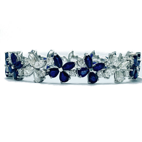 Diamond Sapphire Butterfly bracelet white gold
