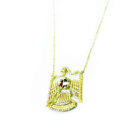 UAE Flag Falcon Diamond Necklace