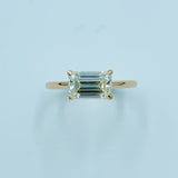Solitaires- Horizontal Emerald Ring - UAEJEWELS