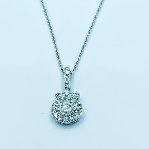 Cupid’s- Cluster Round Diamond Necklace - UAEJEWELS