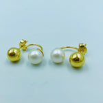 Yomiyat- Gold Pearl Ballon Earrings - UAEJEWELS