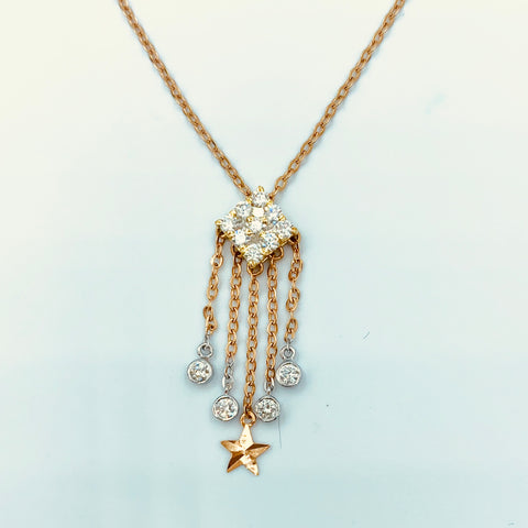 Tajreedi- Dangling Diamonds Necklace - UAEJEWELS