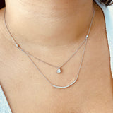 Diamond Arch Double Necklace White Gold 18k