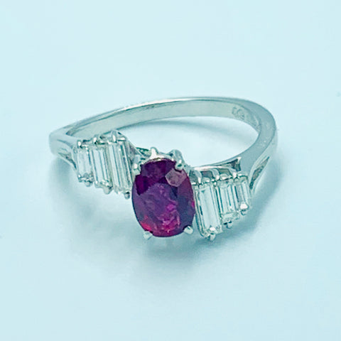Solitaire - Oval Ruby Ring - UAEJEWELS