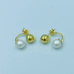 Yomiyat- Gold Pearl Ballon Earrings - UAEJEWELS