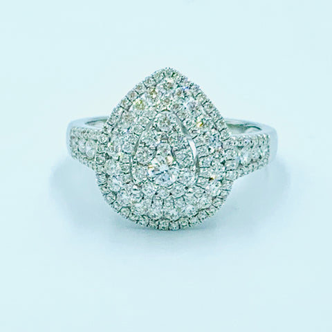 Solitaires - Pear Cluster Ring - UAEJEWELS