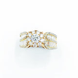Rose Gold  Diamond Cluster Solitaire Ring 18k