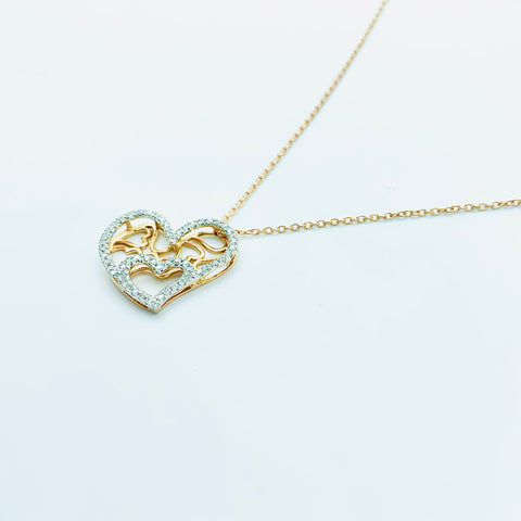 Hearts Are One Diamond Pendent