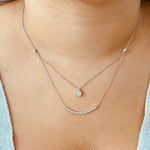 Diamond Arch Double Necklace White Gold 18k