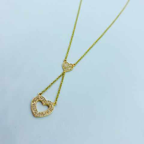 Cupid’s - Double Heart Diamond Necklace