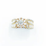 Rose Gold  Diamond Cluster Solitaire Ring 18k