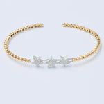 Shams - Three Star Open Bangle - UAEJEWELS