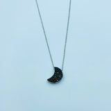 Hilal - Half Moon Black Diamond Necklace