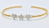 Shams - Three Star Open Bangle - UAEJEWELS